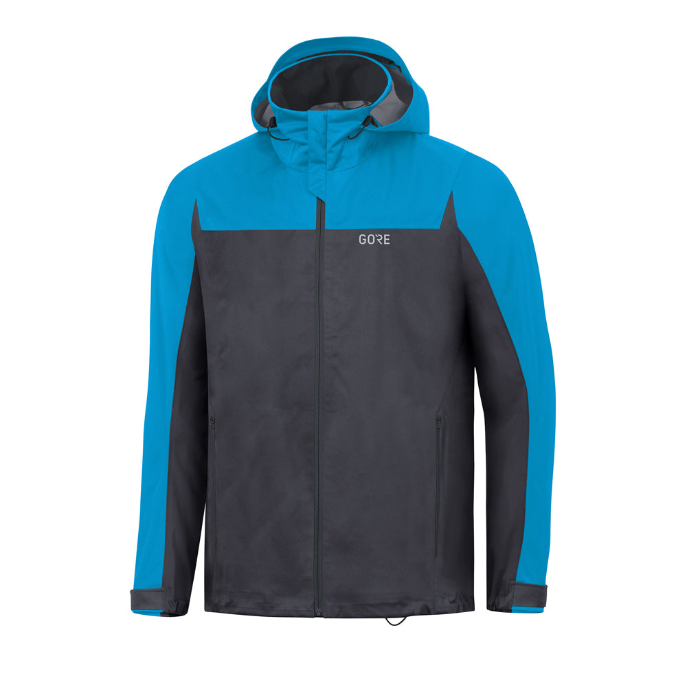 Gore Wear R3 GTX Active Hooded Jacket Black Dynamic Cyan