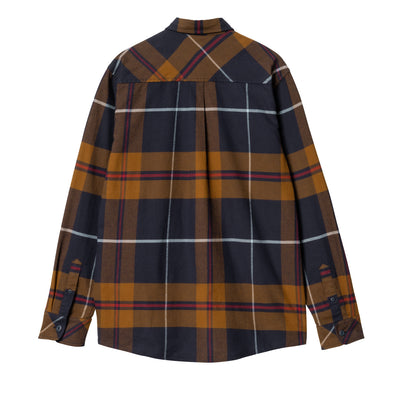 Carhartt WIP L/S Garnett Shirt Garnett Check Deep H Brown