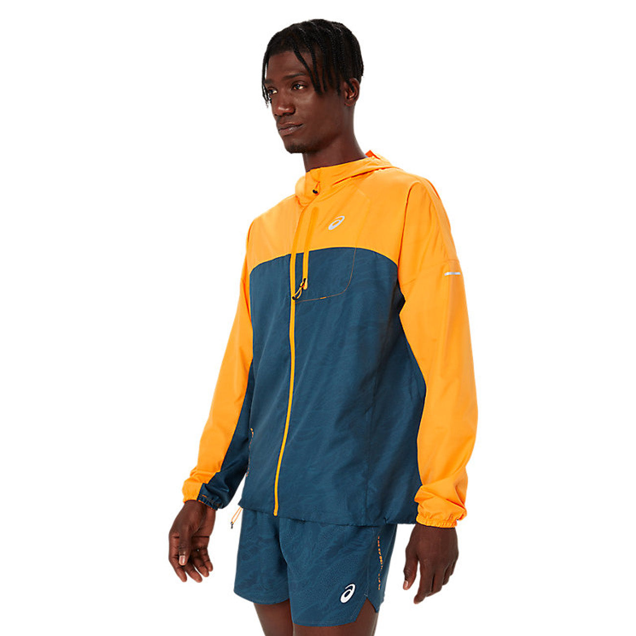 Asics Fujitrail Packable Windbreaker Herren Fellow Yellow Magnetic Blue